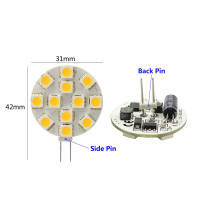 Boat Led Bulb, 2.4 watts - 10-30 volts - G4 - 12 LED BULB - D31*42mm - G4-12L-W-AZLED